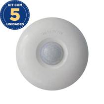 Kit Com 5 Sensor de Presença Sobrepor/embutir Teto 360g Qa19m Qualitronix