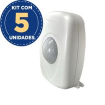 Kit Com 5 Sensor de Presença Sobrepor Parede 180g Qa21m Qualitronix Kit Com 5 Sensor de Presença Sobrepor Parede 180g Qa21m Qualitronix