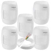 Kit com 5 Sensor IVP 3000 CF Intelbras 100M de Cabo Incluso