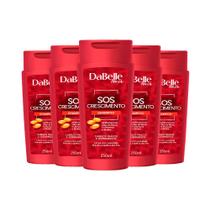 Kit com 5 Shampoo DaBelle Hair S.O.S Crescimento Cabelos Fracos 250ml