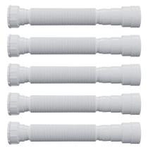 Kit com 5 Sifão Universal Extensivo Branco 70cm para Cozinha, Banheiro, Tanque etc. - Blukit