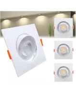 Kit com 5 Spot 5 Watts Quadrado Branco Quente 3.000 K Direcionavel
