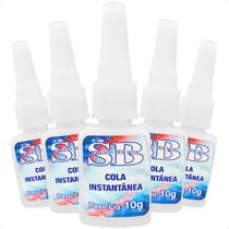 Kit Com 5 Super Cola Adesiva Instantânea Multiuso 10g Super Bom