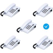 Kit Com 5 Telefone com Fio Pleno Intelbras Combo Oficial
