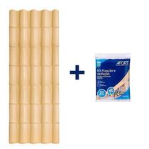 Kit com 5 Telhas de Pvc Colonial 2,62 X 0,86 X 2.0 Mm 5 Ondas com 3 Kit Fixação e Vedação afort