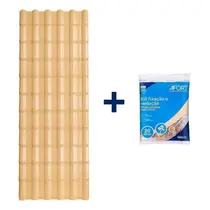 Kit com 5 Telhas Plan Pvc 2,42x0,88 6 Ondas com 4 Kit Fixação e Vedação afort