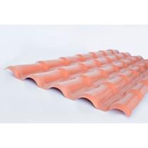Kit com 5 Telhas Pvc Colonial 3,28m X 0,88m X 2mm 5 Ondas Lux Telhas