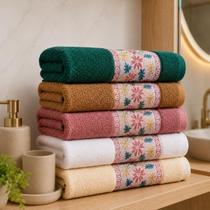 Kit com 5 Toalhas de Rosto 100% algodão 75x45cm Aurora