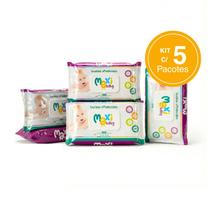 Kit com 5 Toalhas lenços Umedecidos Hipoalergênico 100un Cada Maxi Baby Kit com 5 Toalhas lenços Umedecidos Hipoalergênico 100un Cada Maxi Baby
