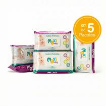 Kit com 5 Toalhas Lenços Umedecidos Hipoalergênico 50un Cada Maxi Baby Kit com 5 Toalhas Lenços Umedecidos Hipoalergênico 50un Cada Maxi Baby