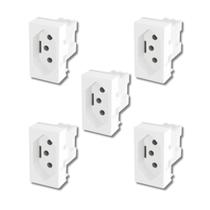 Kit com 5 Tomadas Modulo Padrão 2P+T 20A Simples Evidence - FAME