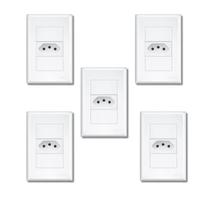 Kit Com 5 Tomadas Padrão 2P+T 10A Com Placa Evidence - FAME Kit Com 5 Tomadas Padrão 2P+T 10A Com Placa Evidence - FAME