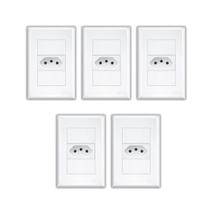 Kit Com 5 Tomadas Padrão 2p+t 20a Com Placa Evidence - Fame