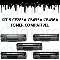 Kit com 5 Toner Compatível Para Ce285a cb435a cb436a P1102w M1132 M121