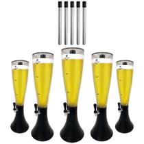 Kit com 5 Torres de Chopp Marcbeer de 3,5 Litros e 5 Refis Extra - Marchesoni