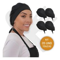 Kit Com 5 Touca Redinha Lavável Cozinha Restaurante Padaria