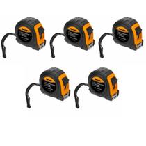 Kit com 5 trena curta elastica 5 mx 18mm estojo embor sparta