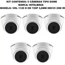 Kit com 5 Unidades de Câmeras Dome Intelbras Vhc 1120D Hd 720p