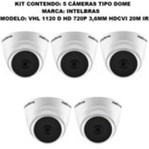 Kit com 5 Unidades de Câmeras Dome Intelbras Vhl 1120D Hd 720p