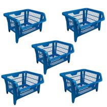 Kit com 5 Unidades de Cesto Expositor Pratico Azul - 42503 - PRESTO