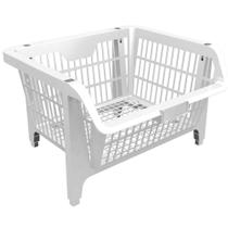 Kit com 5 Unidades de Cesto Expositor Prático Branco - 42505 - PRESTO