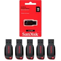 Kit Com 5 Unidades De Pendrive Sandisk Cruzer Blade 16gb 2.0 Kit Com 5 Unidades De Pendrive Sandisk Cruzer Blade 16gb 2.0
