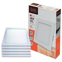 Kit Com 5 Unidades Painel Plafon Led Embutir 24w 6500k Quadrado Black + Decker Cor Branco 100V/240V