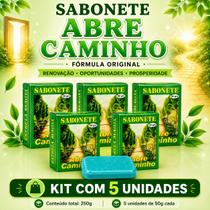 Kit com 5 Unidades Sabonete Abre Caminho Renovação Prosperidade Abertura de Caminhos