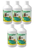 Kit com 5 Unidades Suplemento Linoplus Líquido Vitaminas para Cachorros e Gatos 180mL