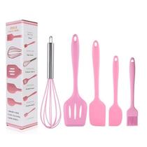 Kit Com 5 Utensílios Silicone Para Cozinha