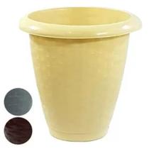 Kit com 5 Vasos de Plástico Rattan para Flores e plantas - 3 Litros Cada - Reforçados para Jardim e Decoração