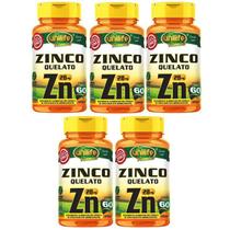 Kit Com 5 - Zinco Quelato Zn 60 Cápsulas 28Mg Unilife