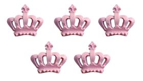 Kit Com 50 Aplique Coroa Coroinha cor de Rosa Bebe de Resina Kit Com 50 Aplique Coroa Coroinha cor de Rosa Bebe de Resina