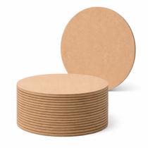 Kit Com 50 Bolachas 35x35 Mdf Cru Redondo Base Sousplat 3mm