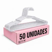 Kit com 50 Cabides Adulto Acrílico Transparente Organizador Roupa