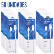 Kit Com 50 Cabos Carregador Tipo C - 2.4A Carga Mais Rápida