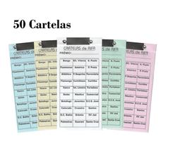 Kit Com 50 Cartelas De Rifa De 30 Nomes De Times Coloridas