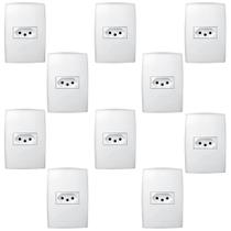 Kit Com 50 Conjuntos Tomada Simples 10a 4x2 Pial Plus