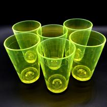 Kit com 50 Copos Boteco Brasil Neon Amarelo 190 ml Poliestireno super resistente