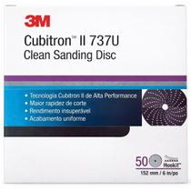 Kit com 50 Disco de Lixa 3M Cubitron II 737U Hookit Clean Sanding 152MM DS Grao 220+ Kit com 50 Disco de Lixa 3M Cubitron II 737U Hookit Clean Sanding 152MM DS Grao 220+