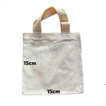 Kit com 50 Ecobags 15x15 Ecologico 100% Algodão Cru