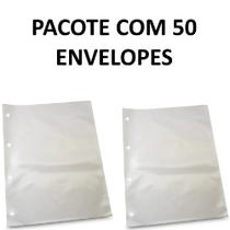 Kit com 50 envelopes plástico transparente a4 4 furos dac Kit com 50 envelopes plástico transparente a4 4 furos dac