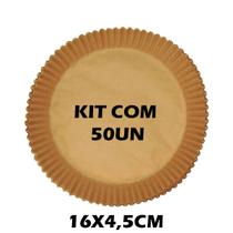 Kit Com 50 Formas de Papel Antiaderente Forro Descartavel 3 a 5 Litros Air Fryer Redonda