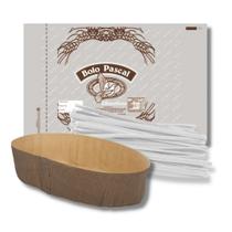Kit com 50 Formas Kraft para Colomba Pascal 100g