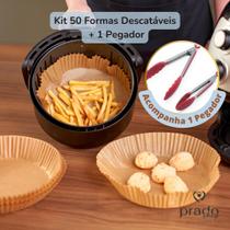 Kit Com 50 Formas Para Fritadeira Elétrica Descartavel + Pegador Inox