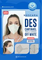 Kit Com 50 Máscaras Descartáveis Tripla Proteção Off White