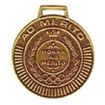 Kit com 50 Medalhas Rema Honra Ao Mérito 40mm Com Fita Cor Bronze 4440
