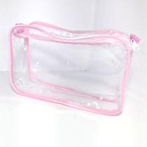 Kit com 50 Necessaries Transparente e Rosa 23x15