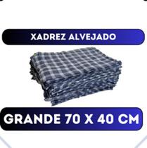 Kit com 50 Panos de Chão Grande 70x40cm - Saco Duplo Xadrez Azul Alvejado - Neves - Revenda