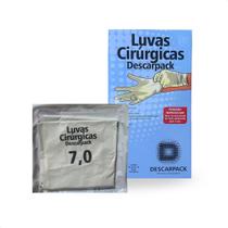 Kit com 50 pares Luva Cirúrgica 7.0 Látex com Pó Descarpack